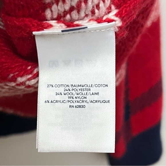 Lands End Mens Medium 38-40 Wool Blend Plaid Holiday Christmas Crewneck Sweater - Picture 6 of 7